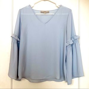 LOFT Bell Sleeve Crepe Top